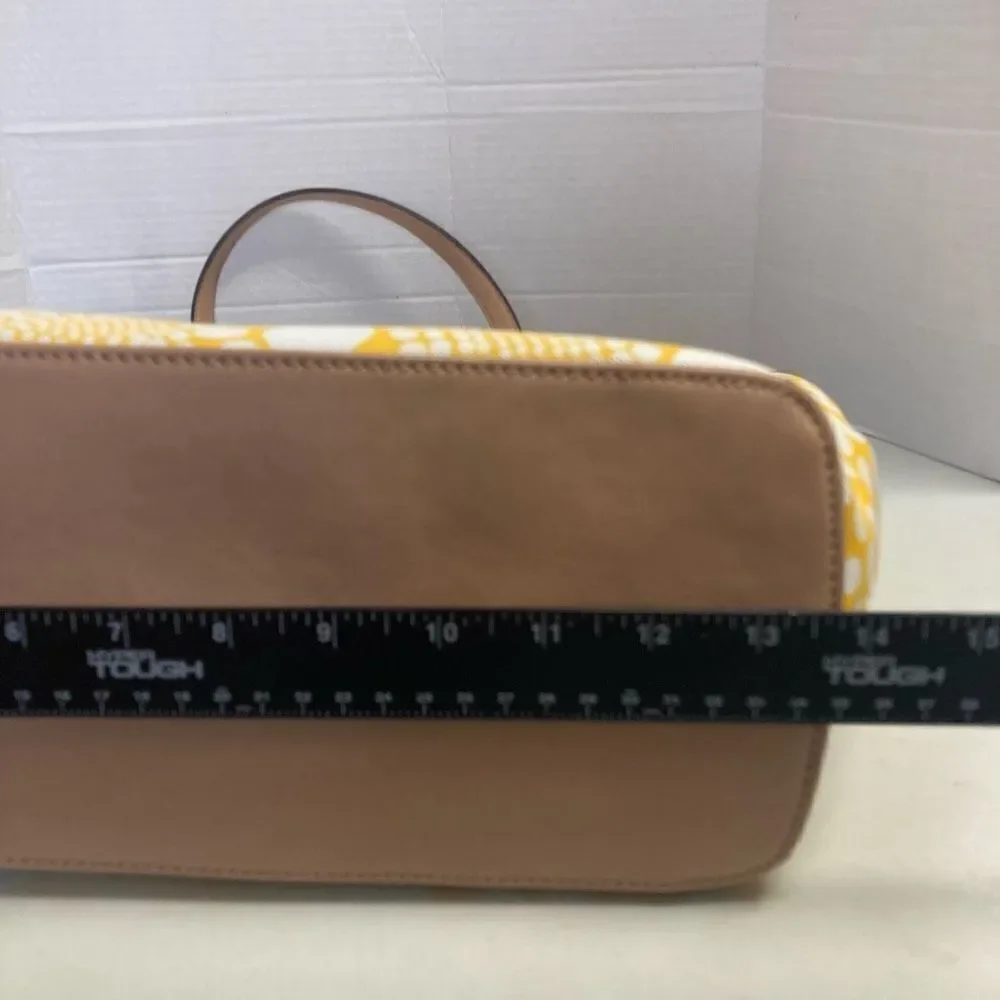 KATE LANDRY Women’s Tote Bag 12X6X13.5 Yellow & White‎